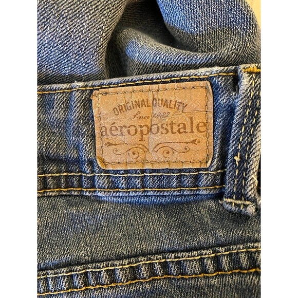 Aeropostale Womens Denim Hailey Flare Distressed Jeans Size 13 14 cute Pockets - Picture 3 of 12